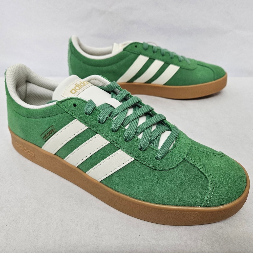 Adidas VL Court 2.0 Casual Sneakers JH5077 Green Suede Gum Sole Men Size 8